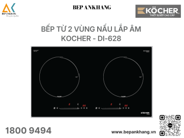 Bếp từ đôi 2 vùng nấu Kocher DI-628 - Made in Malaysia